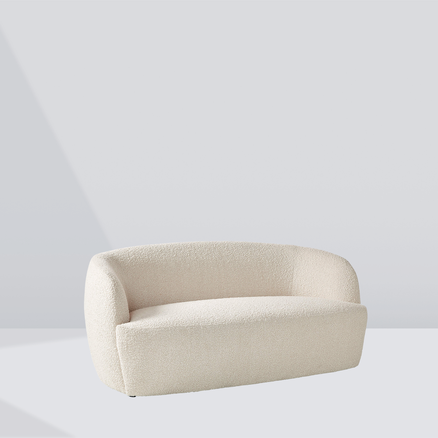 LUNARA Boucle – Compact Curved 2-Seater Sofa
