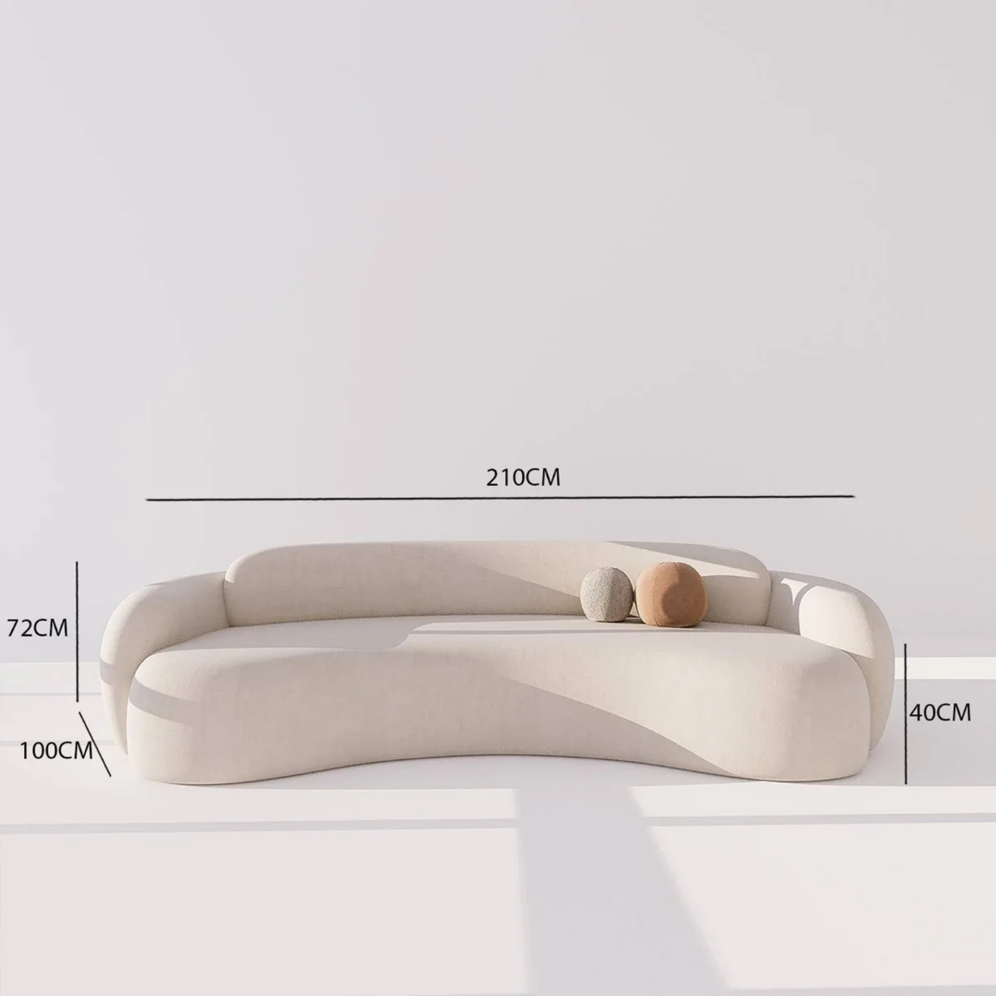 ELARA Cloud Curve Sofa – Sculpted 2-Seater Lounge