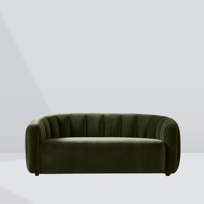 LUMINA Shell-Back Bouclé Sofa – 2 Seater