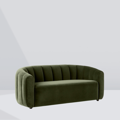 LUMINA Shell-Back Bouclé Sofa – 2 Seater
